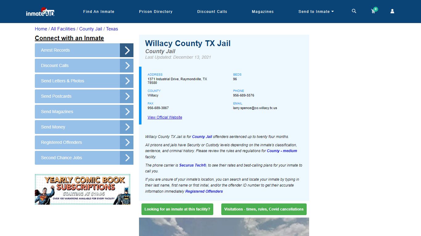Willacy County TX Jail - Inmate Locator - Raymondville, TX