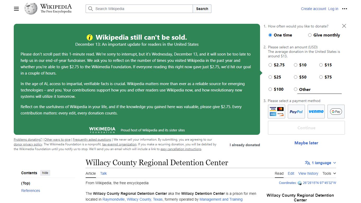 Willacy County Regional Detention Center - Wikipedia